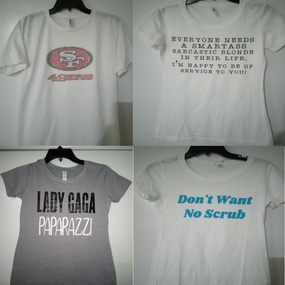 Brand New 4 Piece Set Sealed Women's Graphic Tees Size Small - Picture 1 of 1